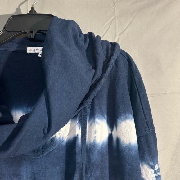 Young Fabulous Broke Hoodie Womens XS Blue Piper Tie Dye Cowl Neck Boxy Pockets - Picture 7 of 10